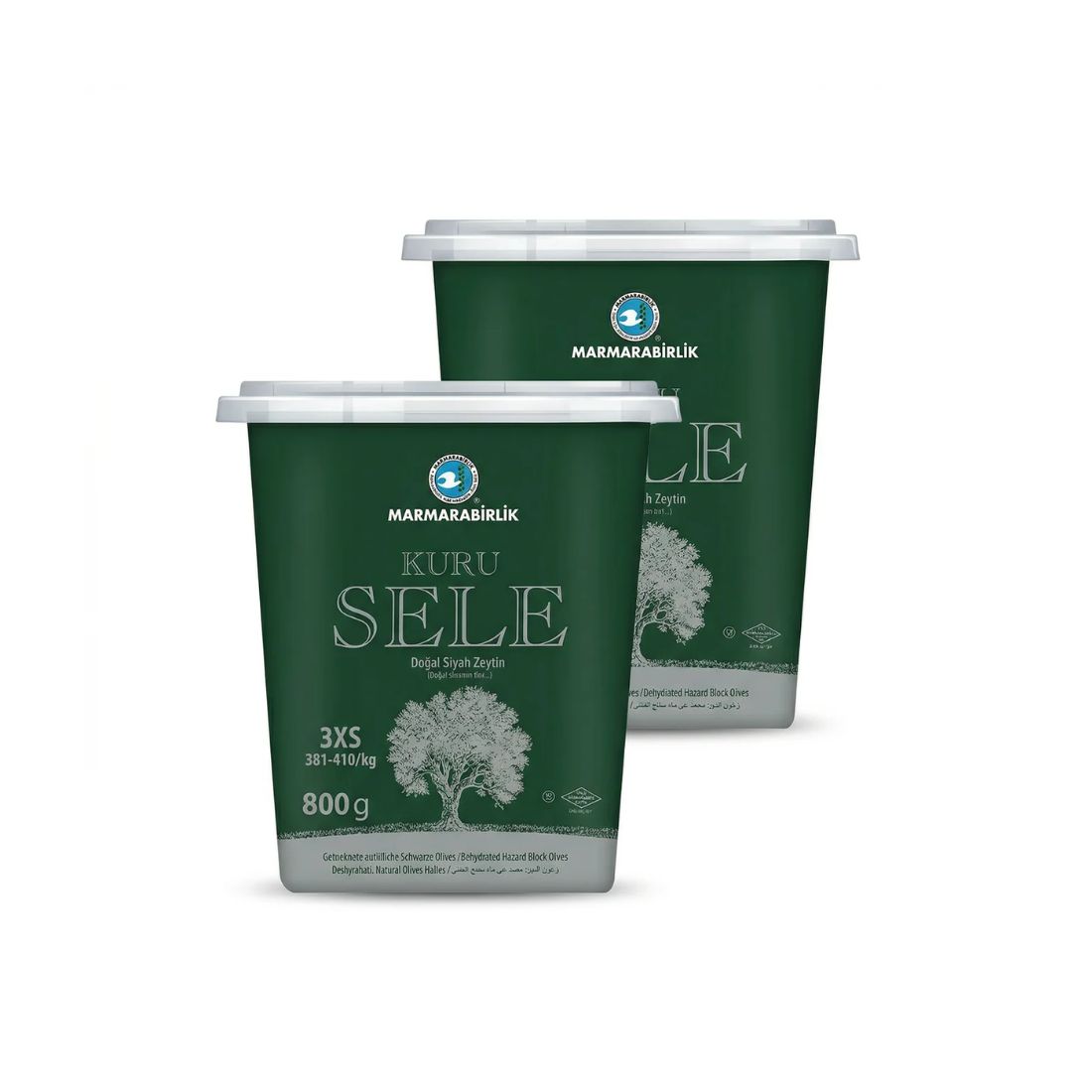 Marmarabirlik Kuru Sele schwarze Oliven 3XS 800 g