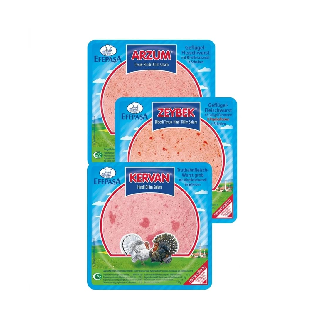 EFEPASA Gefluegel-Fleischwurst vers. Sorten in Scheiben 200 g