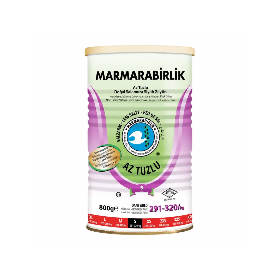 Marmarabirlik schwarze Oliven Az Tuzlu 800 g