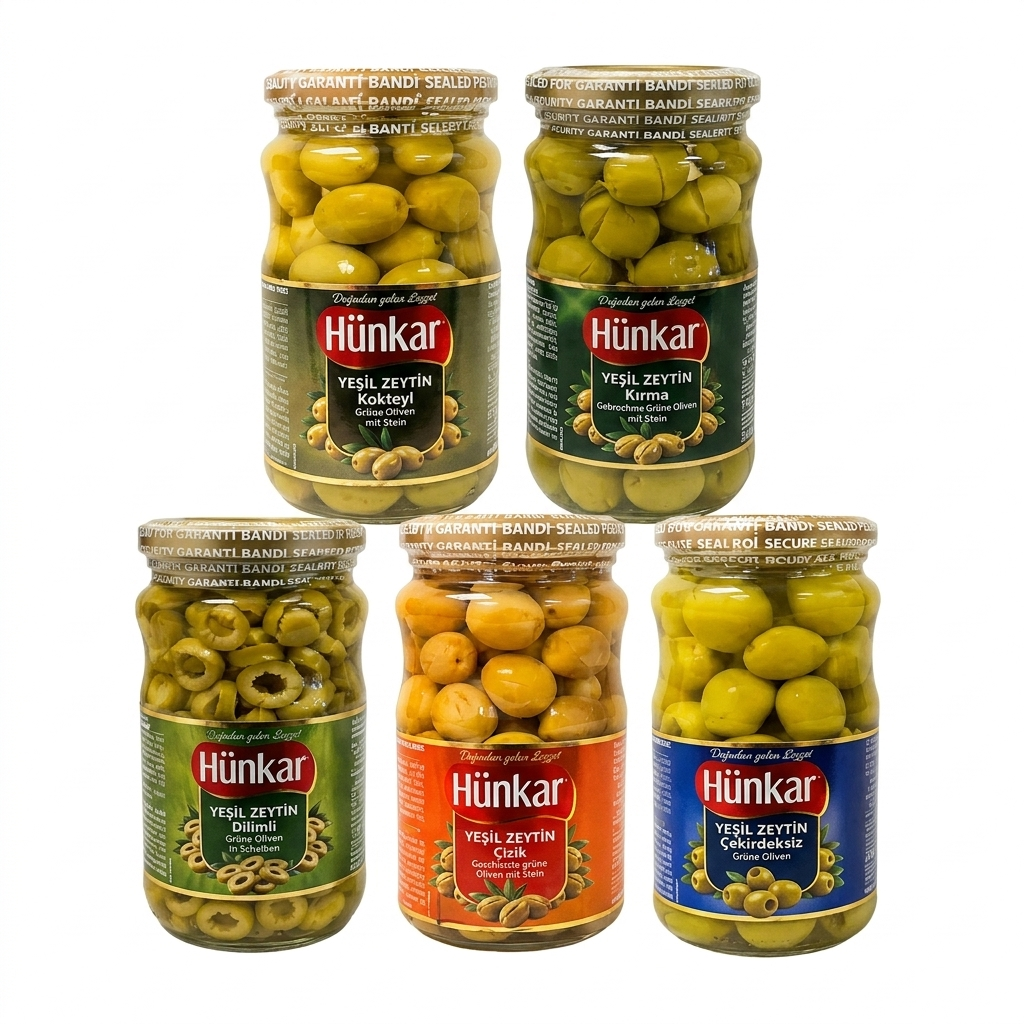 Hünkar grüne Oliven versch. Sorten 370 g