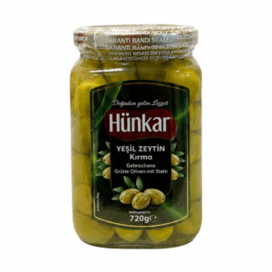 HÜNKAR grüne Oliven mit Stein Kokteyl 720 g