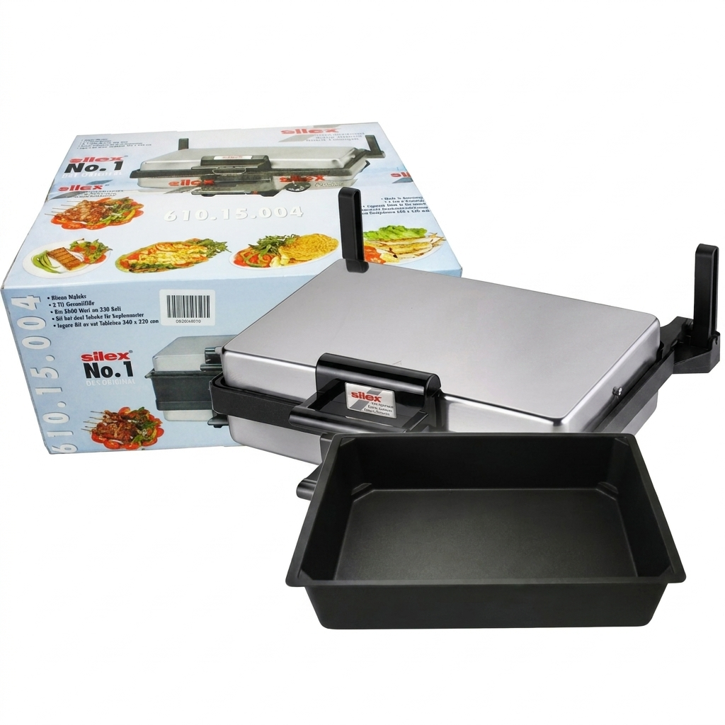 Silex Multigrill 2.000 Watt Edelstahl Schwarz 35 cm + Backeinsatz (Kasserolle)