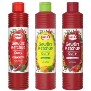 Hela Gewürz Ketchup Curry leicht scharf / Delikat / extra scharf 800 ml