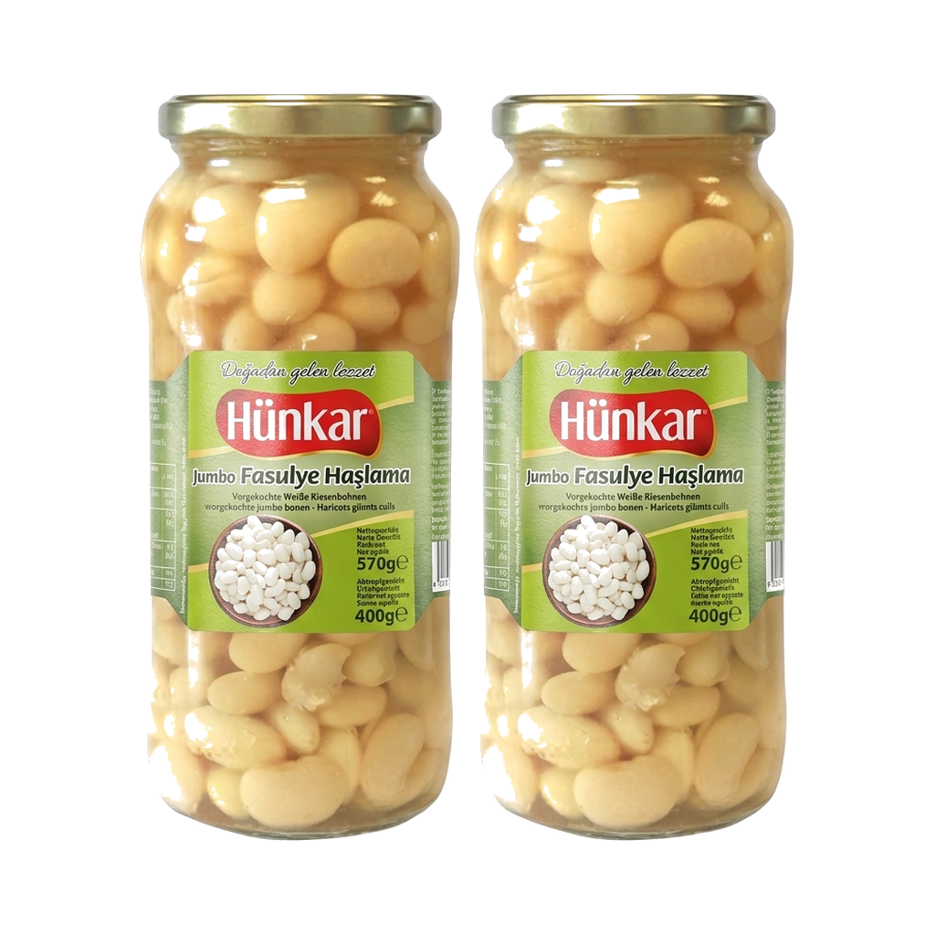 Hünkar vorgekochte Jumbo weiße Bohnen 570 g
