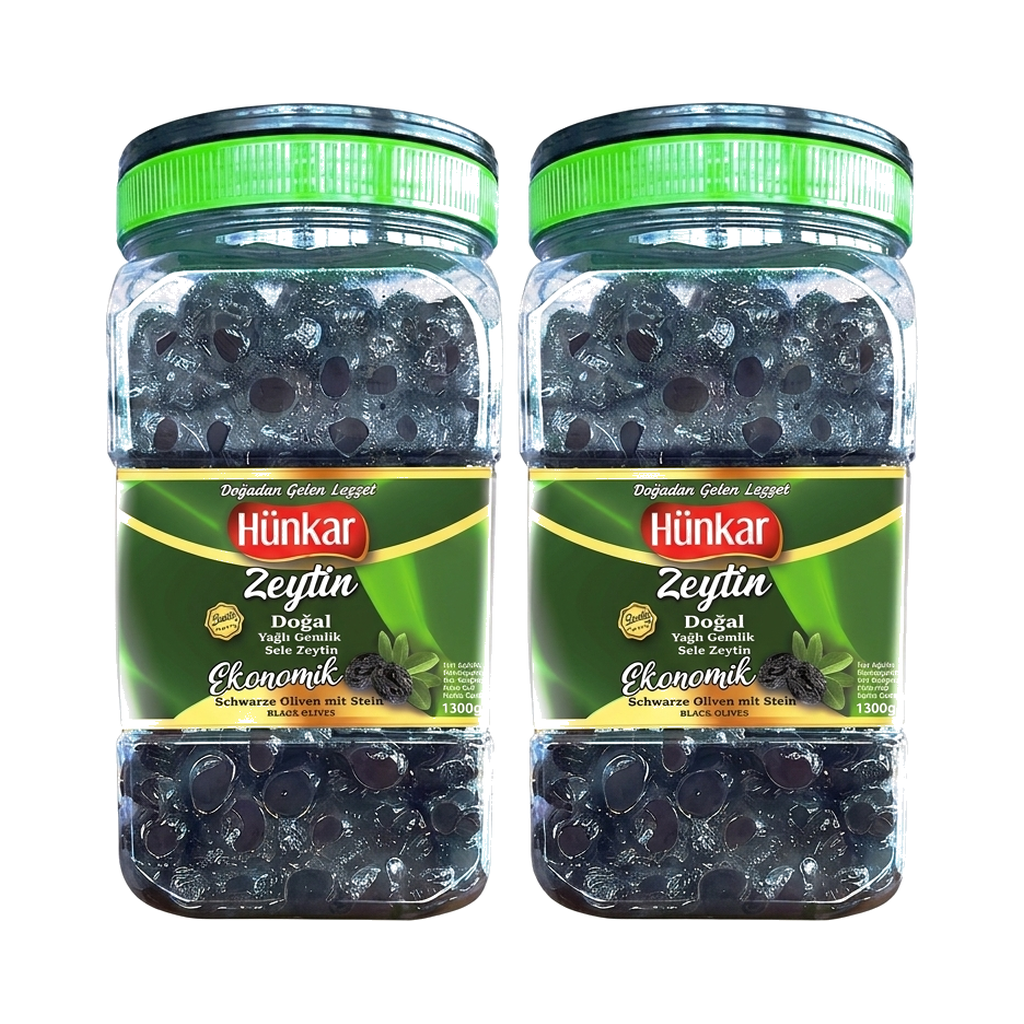 Hünkar Gemlik Sele Zeytin schwarze Oliven Ekonomik 1300 g