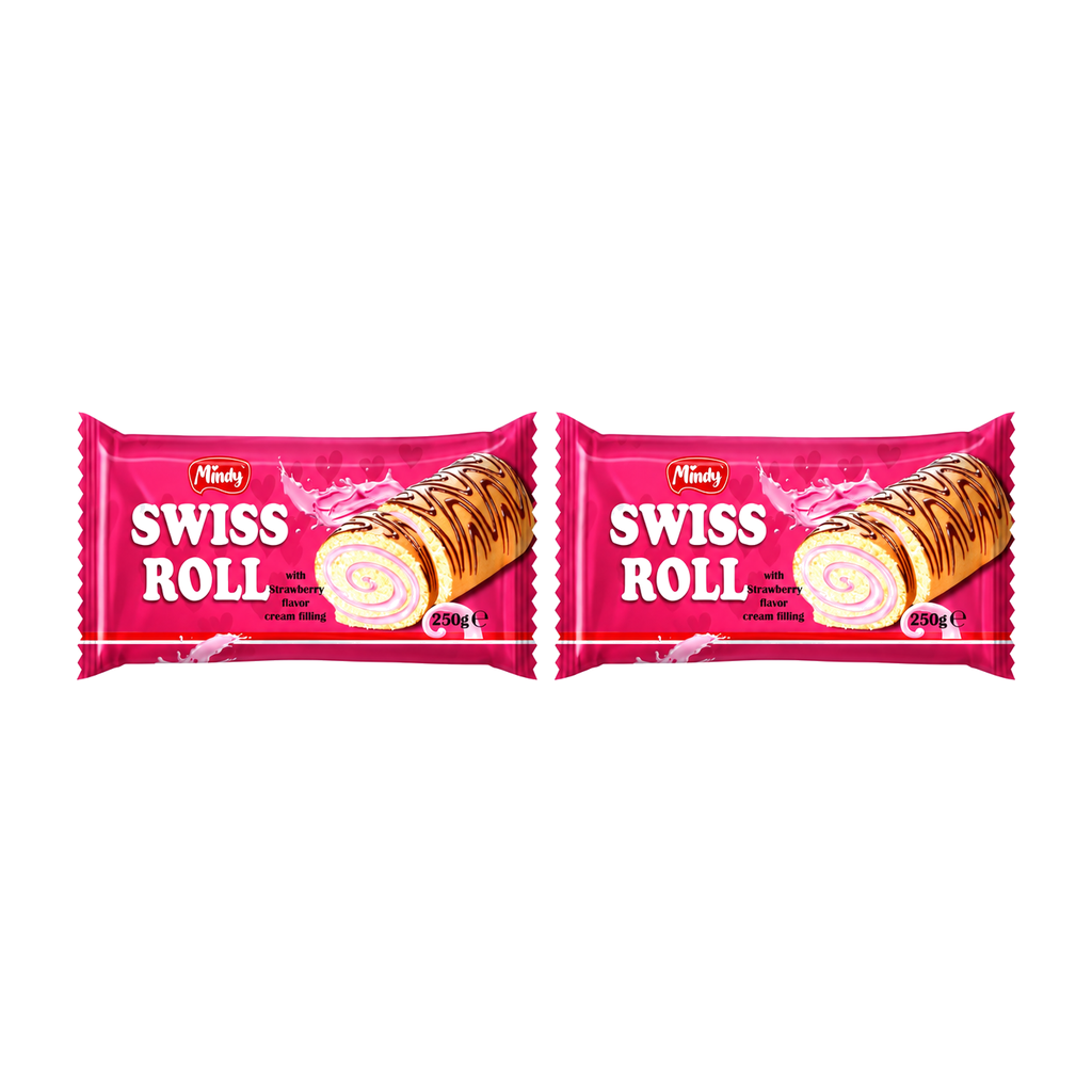 Mindy Swiss Roll Biskuitrolle Strawberry 250 g