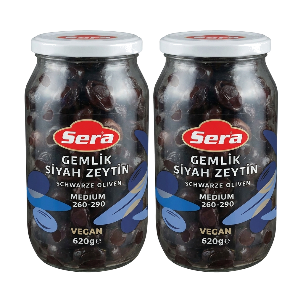 Sera Gemlik Siyah Zeytin schwarze Oliven Medium 620 g