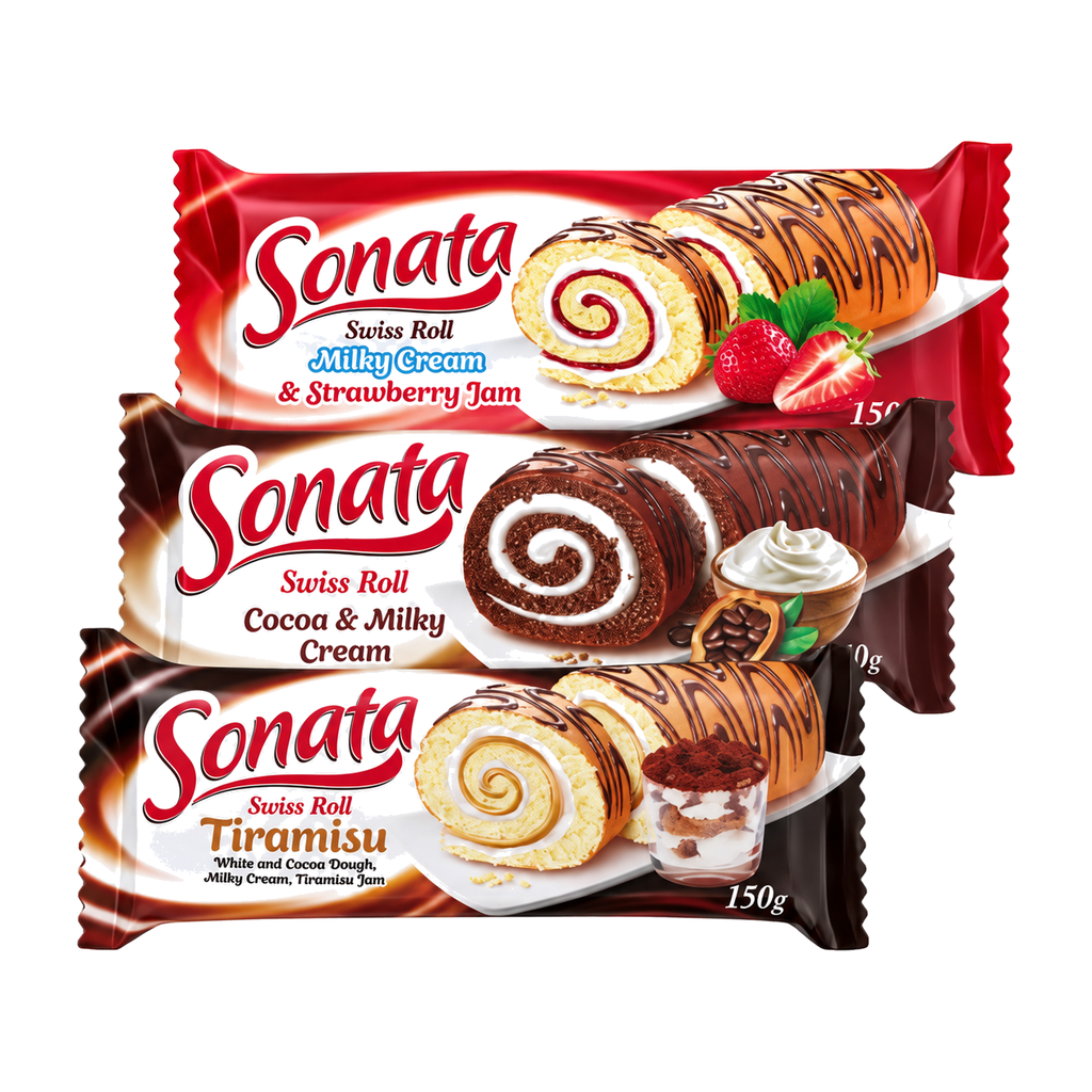 Sonata Swiss Roll Biskuitrolle vers. Sorten 120 g - 150 g