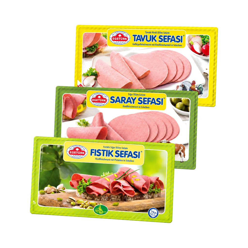 Egetürk Wurstsorten in Scheiben Rind / Geflügel 125 g